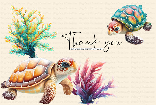 Sea Turtle Illustration PNG with transparent background